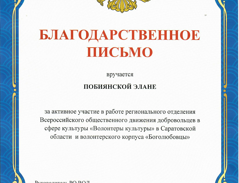 Студенты Боголюбовцы отмечены за вклад в развитие культурного добровольчества